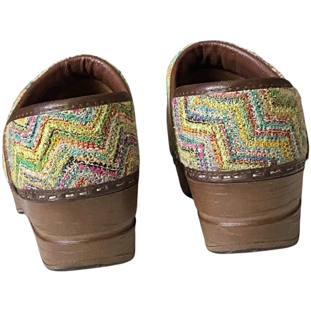 Sanita Clogs Womens Colorful Zig Leather Slip-Ons Size EU 35 US4 Nurse Shoes - Picture 6 of 11